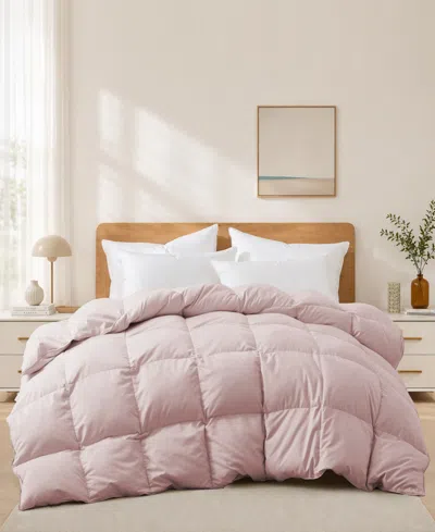 Unikome Ultra Soft Goose Down And Feather Fiber Comforter, California King In Pink