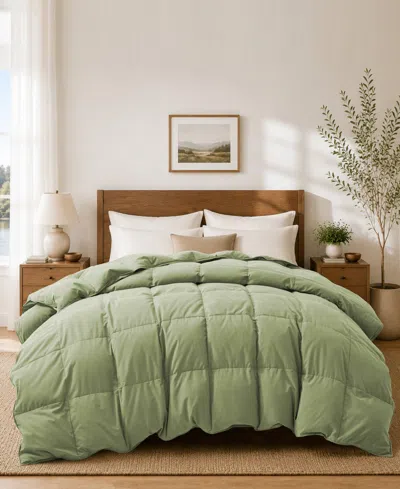 Unikome Ultra Soft Goose Down And Feather Fiber Comforter, King In Green
