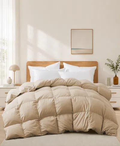 Unikome Ultra Soft Goose Down And Feather Fiber Comforter, King In Brown