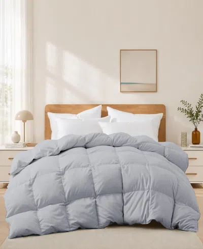 Unikome Ultra Soft Goose Down And Feather Fiber Comforter, King In Gray