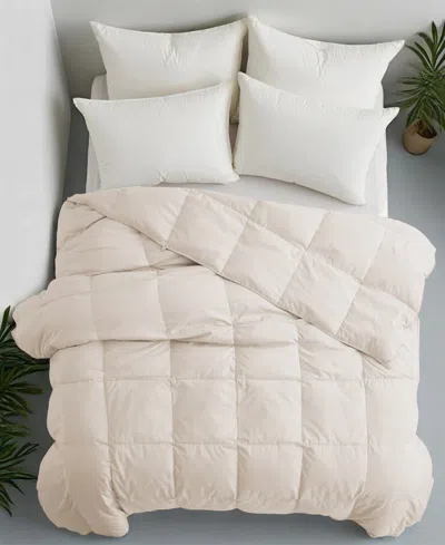 Unikome Ultra Soft Goose Down Fiber Comforter, Full/queen In Neutral