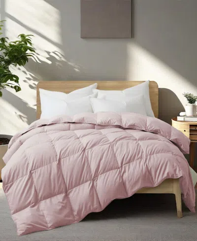 Unikome Ultra Soft Goose Feather Down Fiber Comforter, Full/queen In Pink