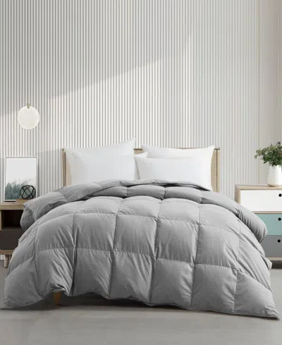 Unikome Warm Cozy 360 Thread Count All Season Down Feather Fiber Comforter Collection In Dark Gray