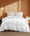 Unikome Warm And Cozy 360 Thread Count All Season Down And Feather Fiber Comforter, Full/queen In White