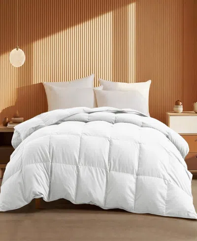 Unikome Warm And Cozy 360 Thread Count All Season Down And Feather Fiber Comforter, Full/queen In White