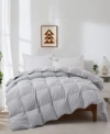 Unikome Warm Cozy 360 Thread Count All Season Down Feather Fiber Comforter Collection In Dark Gray