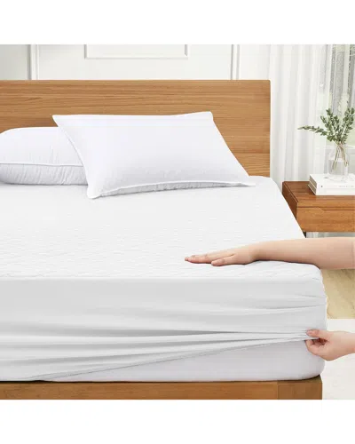 Unikome Waterproof Diamond Quilted Mattress Protector In White