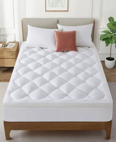 Unikome Waterproof Diamond-quilted Ultra Plush Mattress Pad, Twin In White