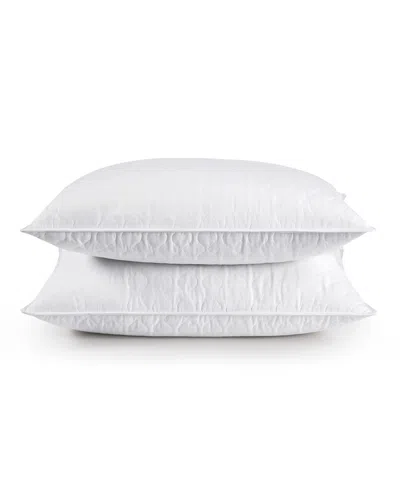 Unikome Wave Quilted Goose Feather 2-pack Pillows, Standard In White
