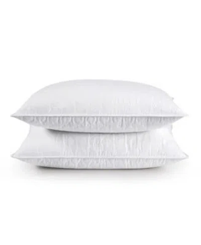 Unikome Wave Quilted Goose Feather 2 Pack Pillows In White
