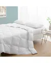 Unikome Medium Warmth 360 Thread Count Ultra Soft Down Feather Fiber Comforter With Gusseted Edge Collection In White