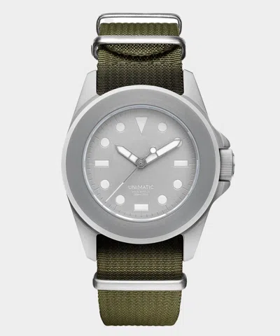 Unimatic Modello Quattro U4-aeg Time Only Watch In Olive In Green