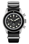 Unimatic Modello Tre Nato Strap Classic Chronograph Watch, 41mm X 42mm In Black Steel