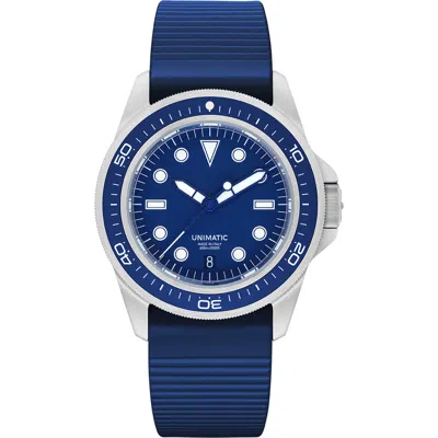 Unimatic Modello Uno U1s-pd6-rb Prodiver Tpu Strap Watch, 41.5mm In Blue