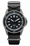 Unimatic Prodiver Modello Uno U1s-t-pd6-b Automatic Nato Strap Watch, 41.5mm In Black