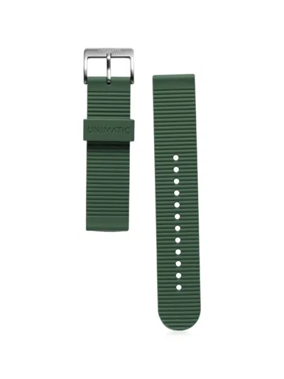 Unimatic Ridged Buckle-fastening Watch Strap In Green
