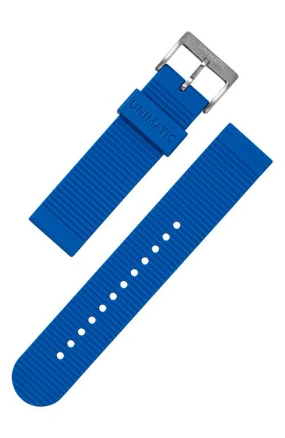 Unimatic Synthetic Rubber Watchband In Blue