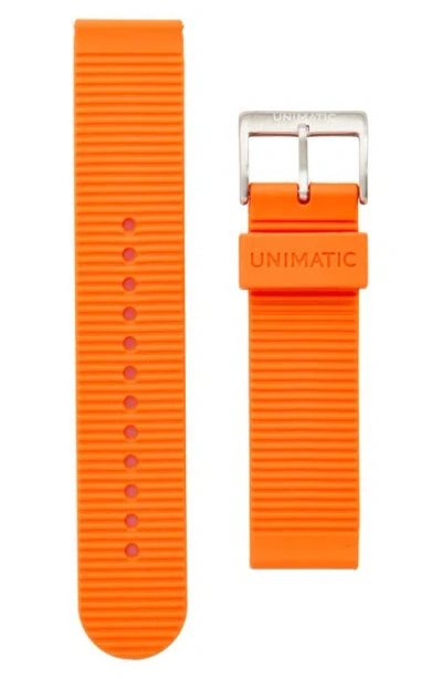 Unimatic Synthetic Rubber Watchband In Orange