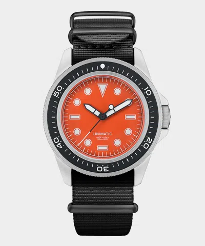 Unimatic U1-pd3 Prodiver Modello Uno Watch In Orange In Black