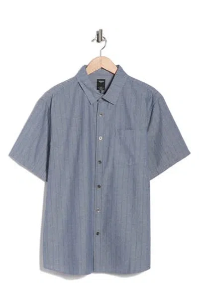 Union Augustine Short Sleeve Chambray Button-up Shirt In Blue