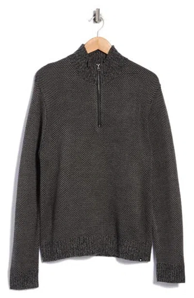 Union Bird's Eye Quarter Zip Sweater In Skillet