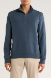Union Bronn French Terry Quarter Zip Sweatshirt In Blue