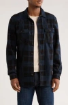 Union Cascade Buffalo Plaid Microfleece Button-up Shirt In Blue