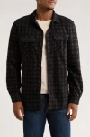 Union Cascade Buffalo Plaid Microfleece Button-up Shirt In Brown