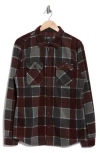 Union Cascade Buffalo Plaid Microfleece Button-up Shirt In Oxblood
