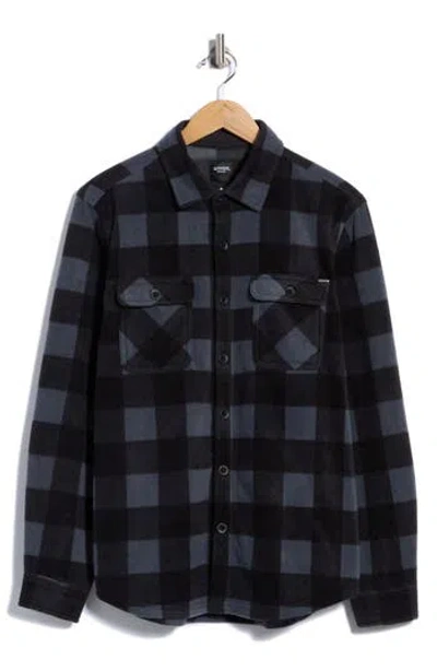 Union Cascade Buffalo Plaid Microfleece Button-up Shirt In Animal Print