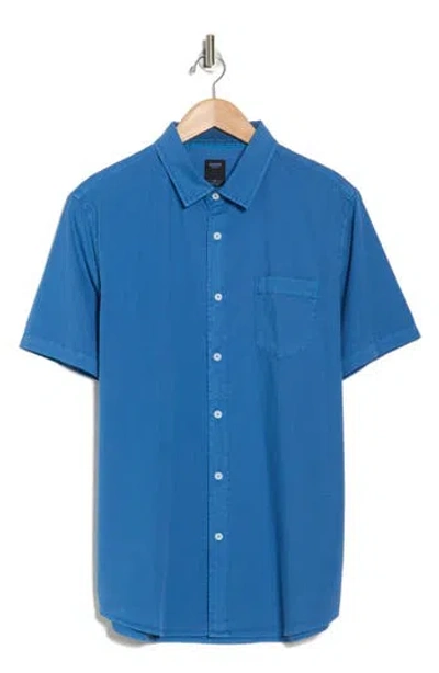 Union Clearwater Short Sleeve Stretch Cotton Button-up Shirt In Sub-zero