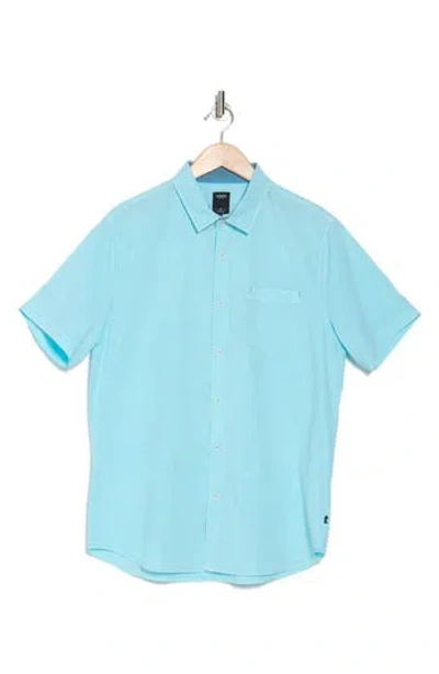 Union Clearwater Short Sleeve Stretch Cotton Button-up Shirt In Wave