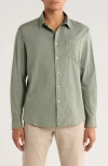 Union Clearwater Stretch Cotton Poplin Button-up Shirt In Green
