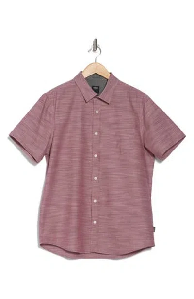 Union Lennox Short Sleeve Button-up Shirt In Mulberry