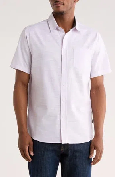 Union Lennox Short Sleeve Button-up Shirt In White