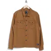 Union Lounge Twill Knit Shirt Jacket In Chestnut