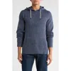 Union Milo Marled Thermal Stitch Hooded Sweater In Blue