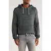 Union Milo Marled Thermal Stitch Hooded Sweater In Green