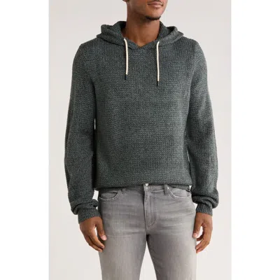 Union Milo Marled Thermal Stitch Hooded Sweater In Green