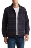 Union Plaid Flannel Shirt Jacket In Black
