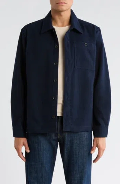 Union Plaid Flannel Shirt Jacket In Brown