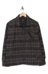 Union Plaid Flannel Shirt Jacket In Charcoal