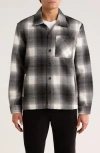 Union Plaid Flannel Shirt Jacket In Gray