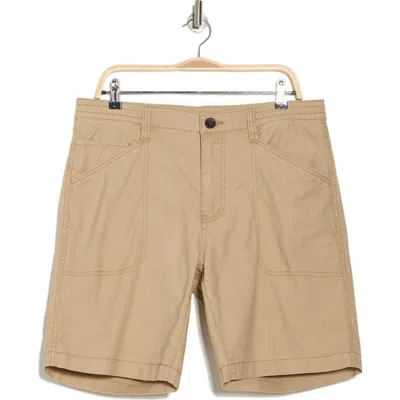 Union Rockwood Stretch Cotton Shorts In Brown