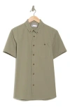 Union Seersucker Short Sleeve Button-down Shirt In Brown