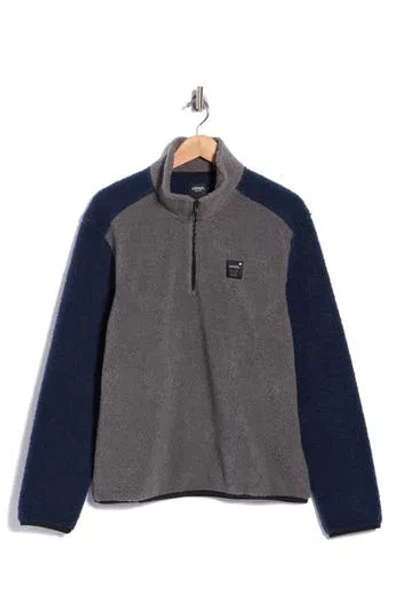 Union Shaun Half Zip Fleece Pullover In Charcoal