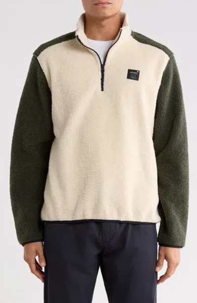 Union Shaun Half Zip Fleece Pullover In Neutral