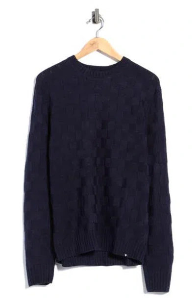 Union Textured Crewneck Sweater In Navy Blazer