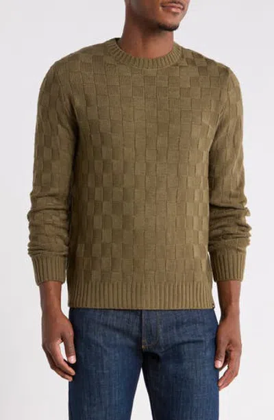 Union Textured Crewneck Sweater In Brown