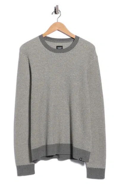 Union Tucker Thermal Crewneck Sweater In Dark Medium Gray Heather